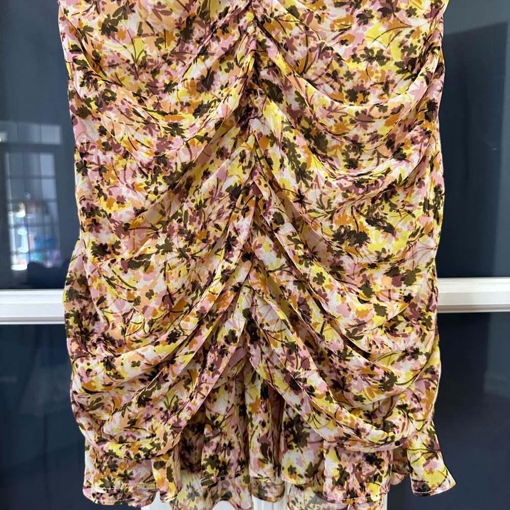 Astr The Label Blush Yellow Multi Color Mini Dress Back Zipper Size Medium - Picture 6 of 13